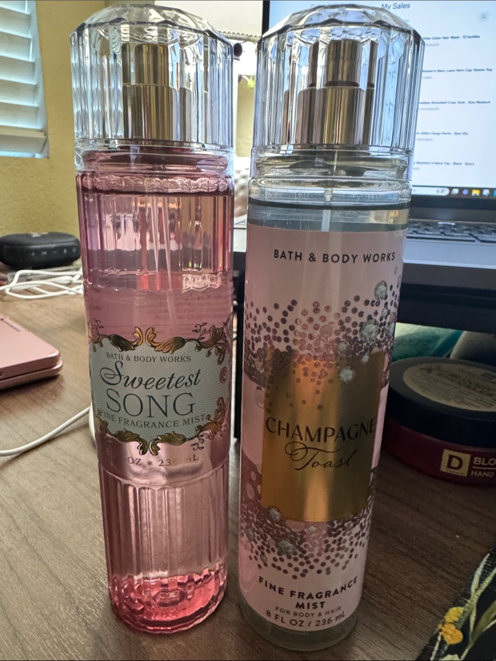 Bath & Body Works Pink & Gold Sweetest Song and Champagne Toast Fragrance Mists